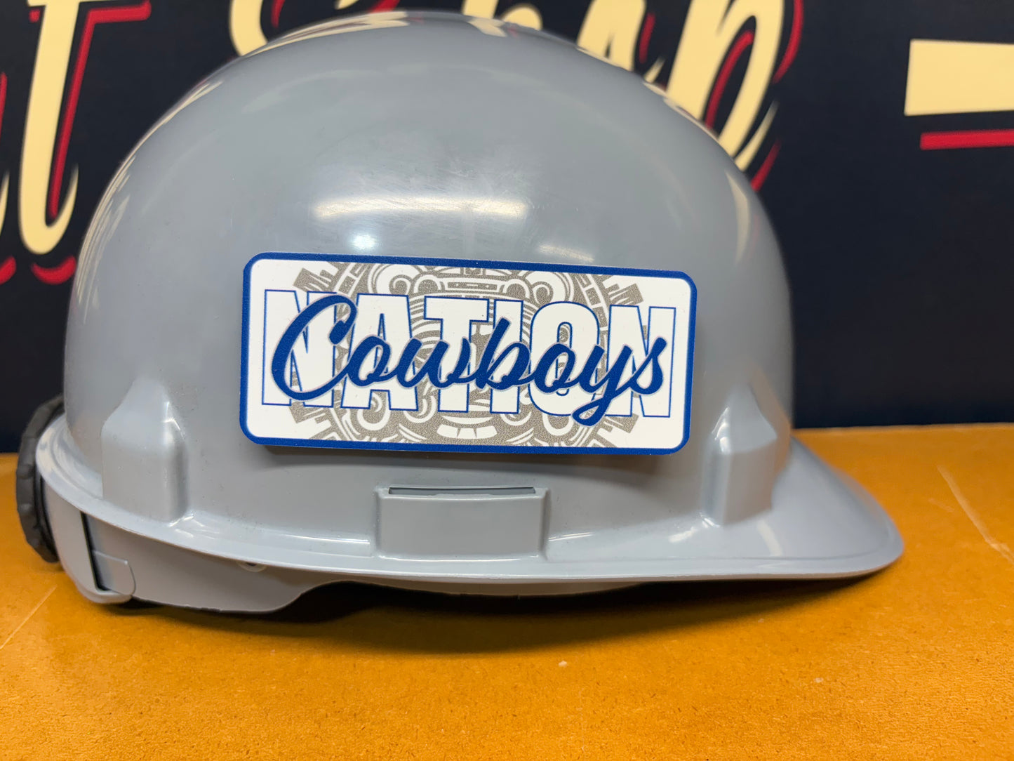 Custom Cowboys Aztec Calendar Tool Box, Hard Hat, Cooler, Locker Plaque - with adhesive