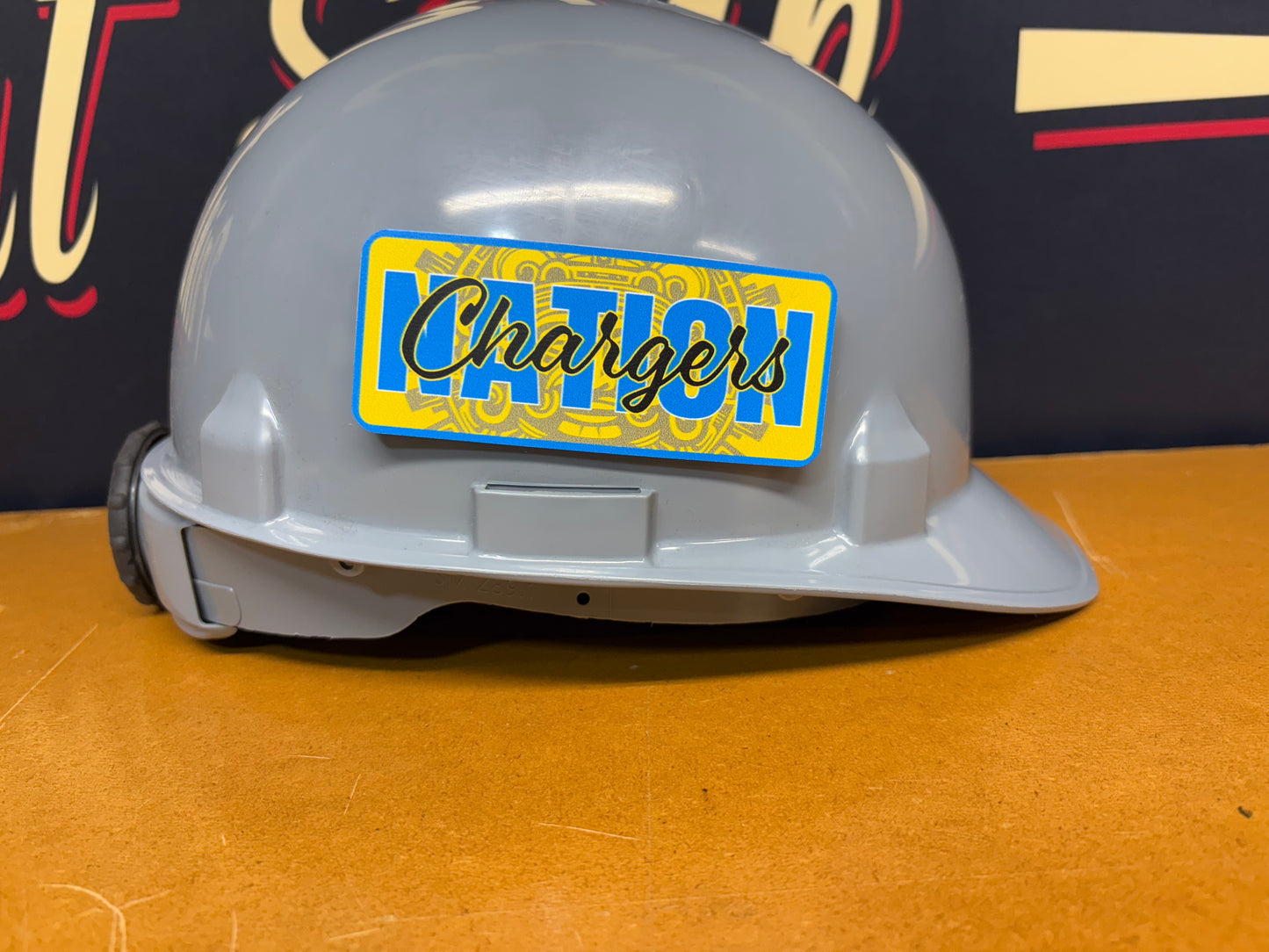 Custom Chargers Aztec Calendar Tool Box, Hard Hat, Cooler, Locker Plaque - with adhesive