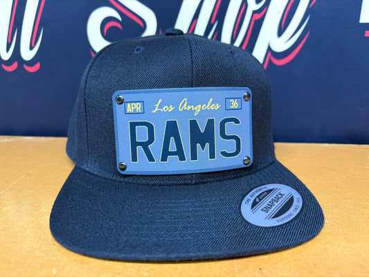 Custom Grey and Dark Grey License Plate Rams Plaque Hat - OSPS Rams Plaque Style
