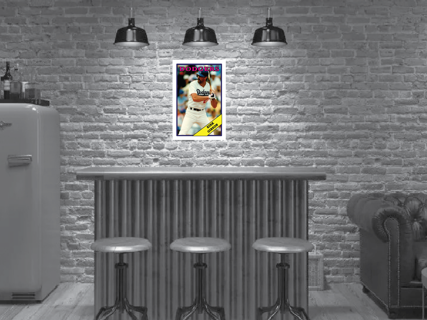 Custom Kirk Gibson Sport Card Sign