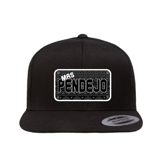 Mas Pendejo Raza Safety Blk/Wht Plaque Flat Hat