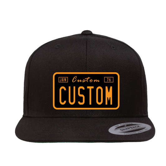 Customizable Black and Yellow License Plaque Hat - OSPS Customizable Black and Yellow